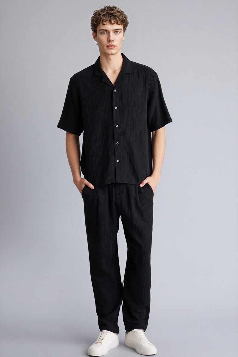 DeFacto Black Man Relax Fit Cotton Trousers Casual - Image 2
